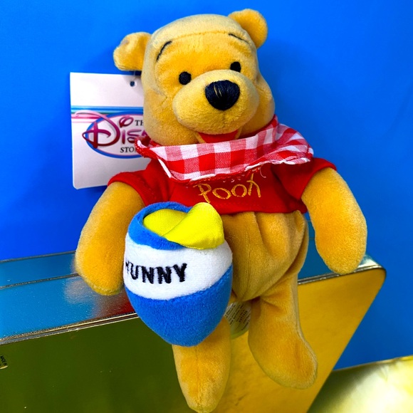 DISNEY STORE EXCLUSIVE NWT 90s PICNIC WINNIE THE POOH & HUNNY POT BEAN BAG PLUSH - Picture 4 of 8